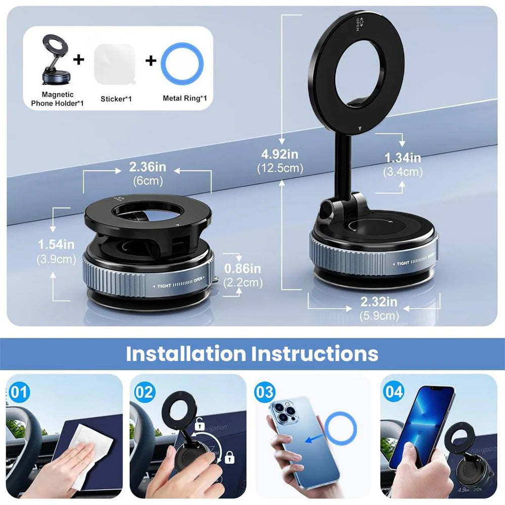 MagPro 360° Vacuum Magnetic Car Phone Holder